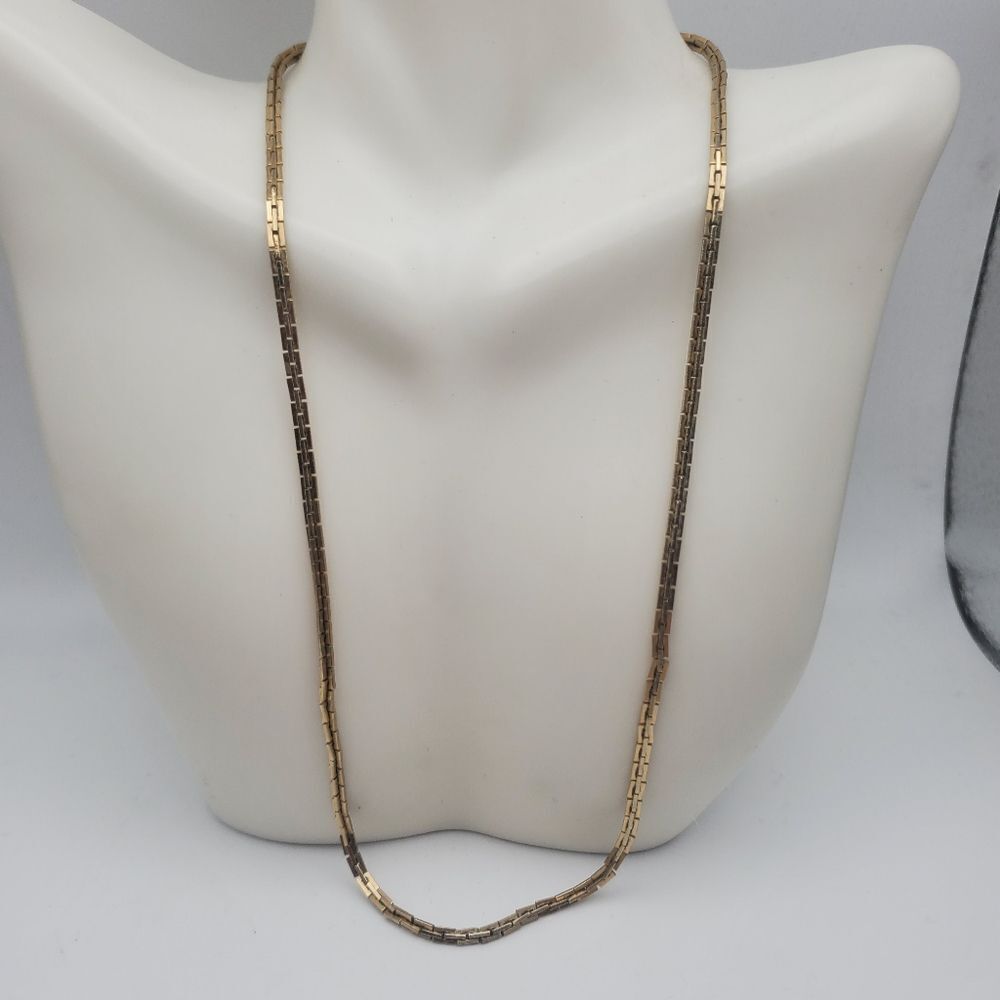 Gold toned boss‎ chain link necklace unisex